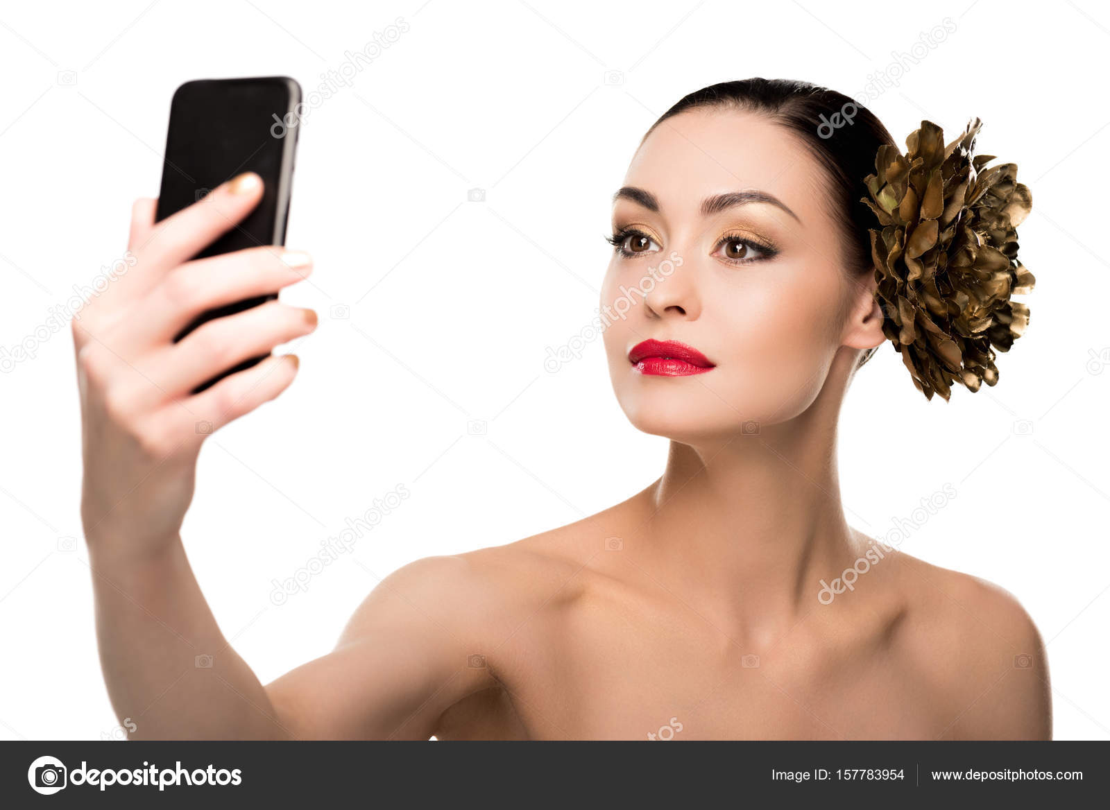 Young woman taking selfie — Stock Photo © DmitryPoch 