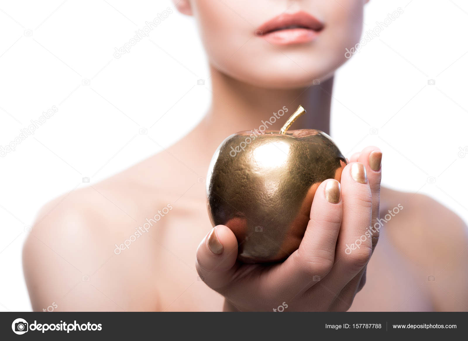 Lady Holding Golden Apple Stock Photo Image By C Dmitrypoch