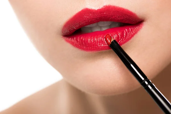 Chica sensual con labios rojos — Foto de Stock