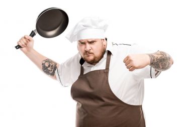 chef with kitchen utensil clipart