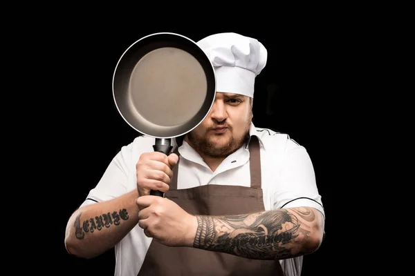 Young chef with frying pan — Stock Photo, Image