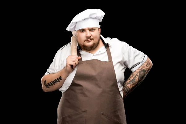 Шеф-повар, держащий в руках булавку — стоковое фото