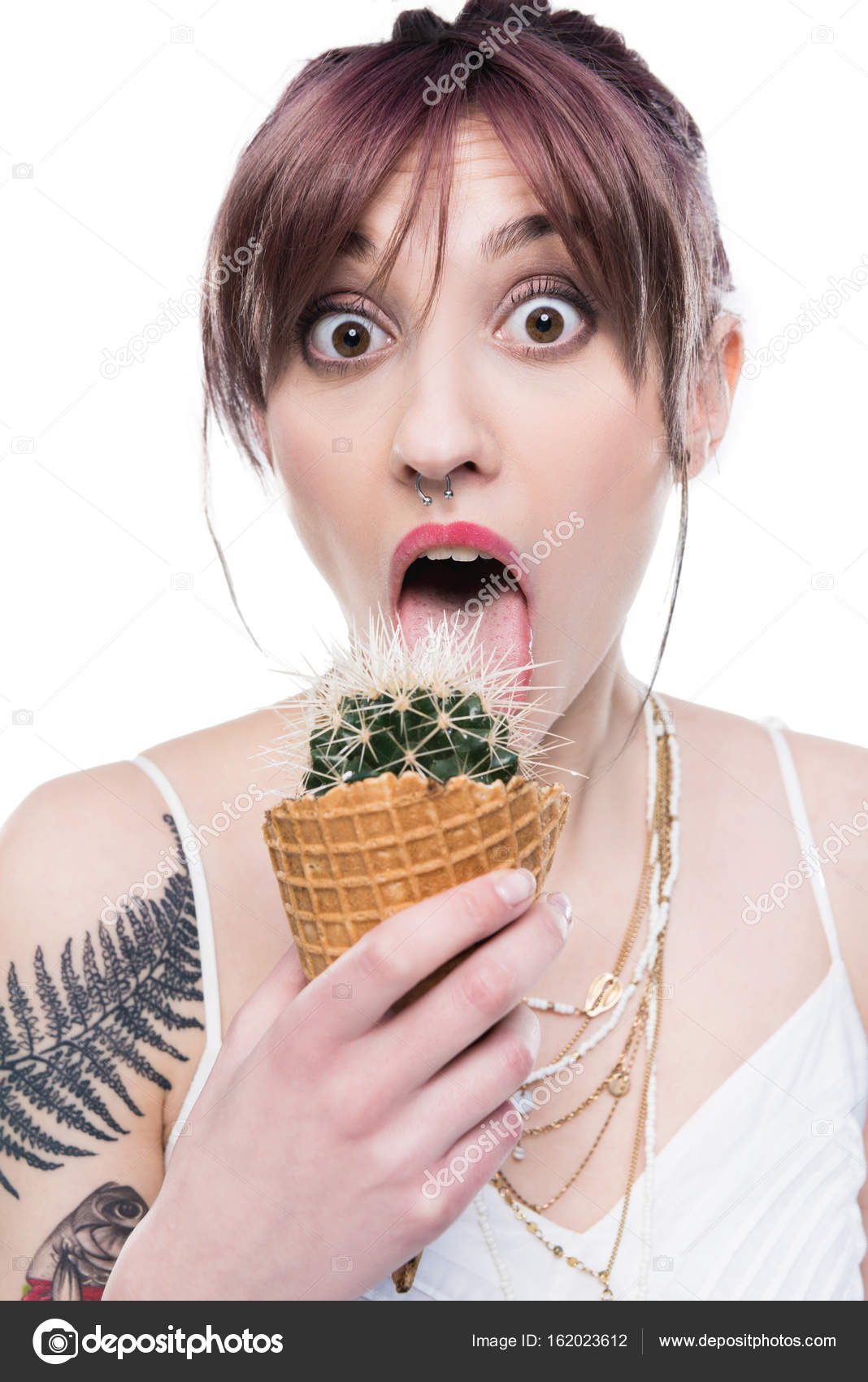 Woman Eating Cactus Stock Photo Image By C Dmitrypoch 162023612