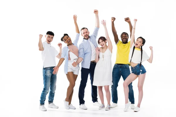 Happy young multiethnic people — Stock Photo, Image