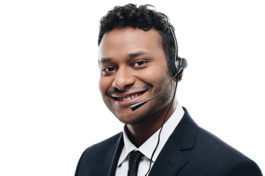 call center operator with headset clipart