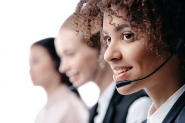 operators working with headset clipart