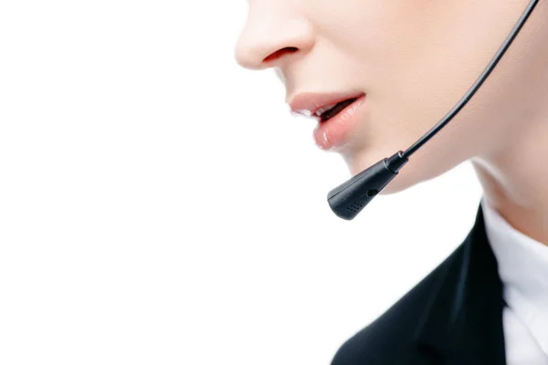 Operator working with headset — Stock Photo, Image