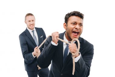 businessman pulling rope clipart