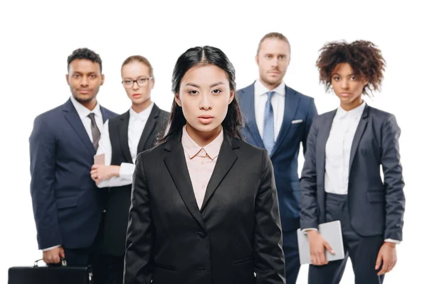 Asian businesswoman with colleagues — Stock Photo, Image