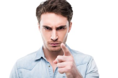 serious man pointing at you clipart