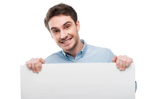 Homem com cartão em branco — Fotografia de Stock