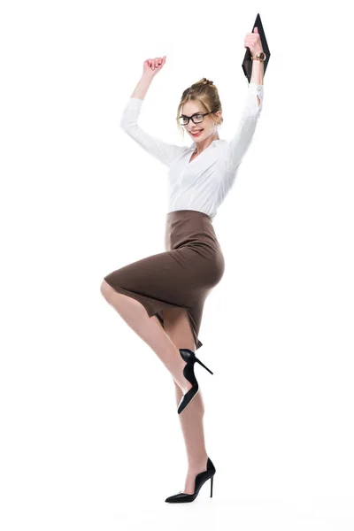 Businesswoman celebrating success — Stock Photo, Image