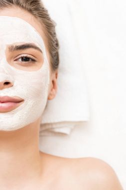 woman with facial mask clipart