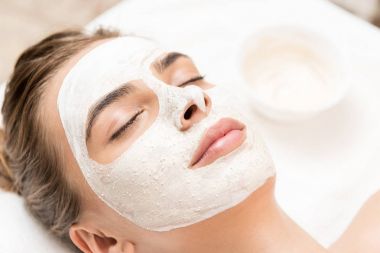 woman with facial mask clipart
