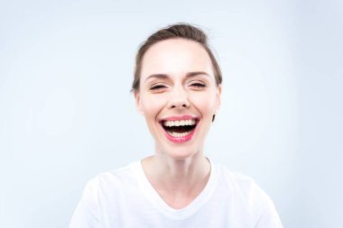 attractive laughing woman  clipart