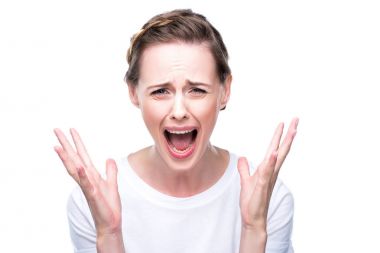attractive screaming woman   clipart