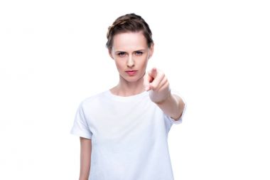 woman pointing at you clipart