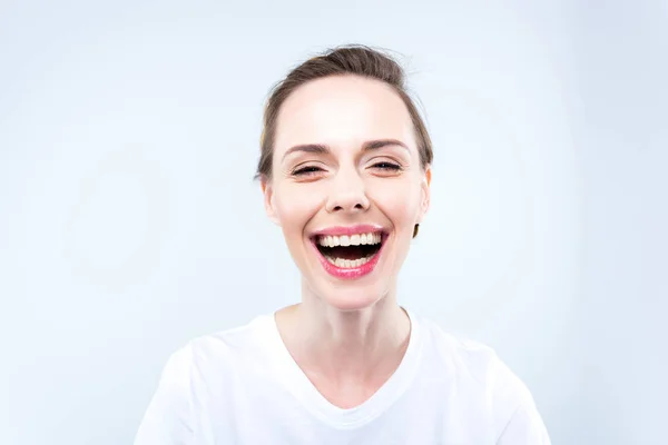 Attractive laughing woman — Stock Photo, Image