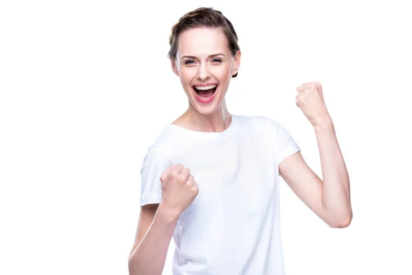 Attractive excited woman — Stock Photo, Image