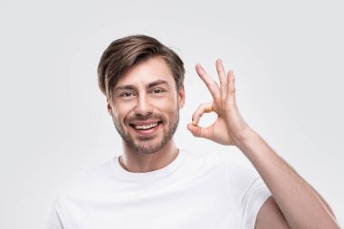 man showing ok sign clipart