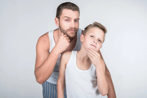 Father and son at morning — Stock Photo, Image