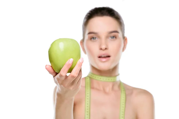 Mujer joven con manzana — Foto de Stock