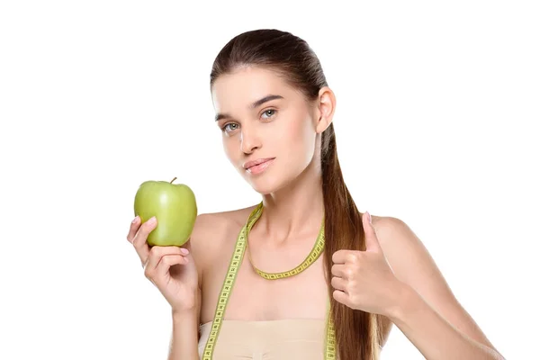 Mujer joven con manzana — Foto de stock gratis