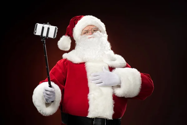 Babbo Natale scattare selfie — Foto stock