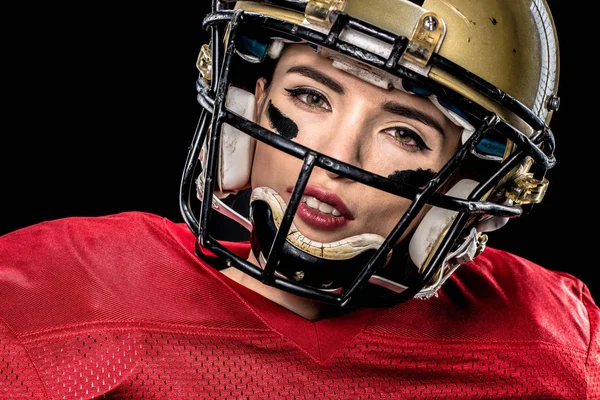 Jugador de fútbol americano en casco - foto de stock