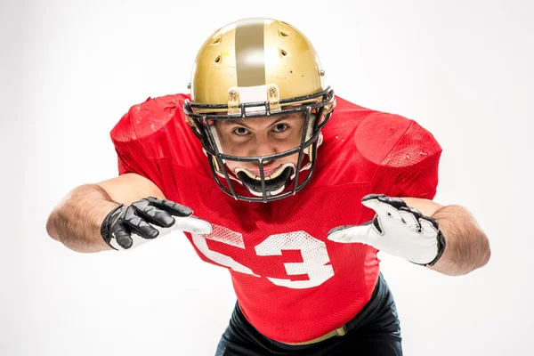 American Football-Spieler mit Helm — Stockfoto