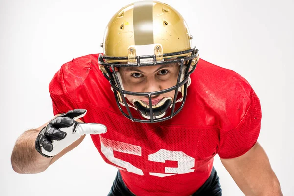 American Football-Spieler mit Helm — Stockfoto