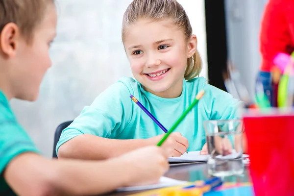 Cute children drawing — Stock Photo