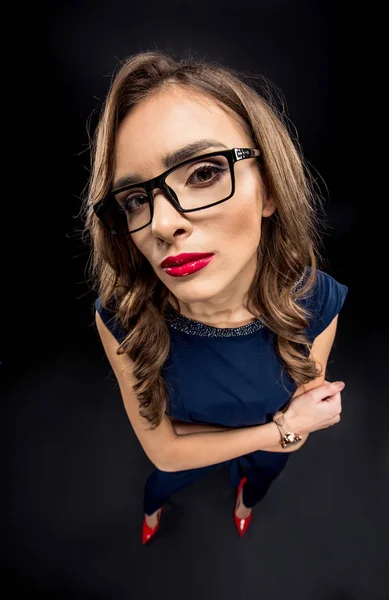 Attractive businesswoman in eyeglasses — Stock Photo