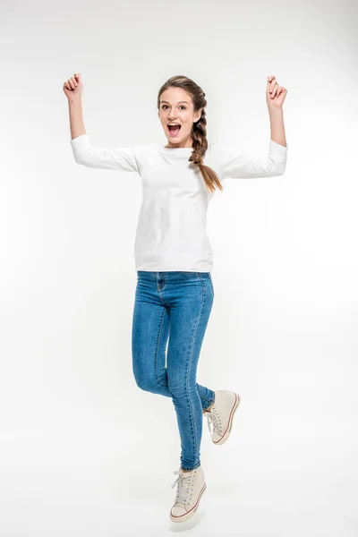 Exited young woman — Stock Photo