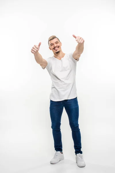 Man showing thumbs up — Stock Photo