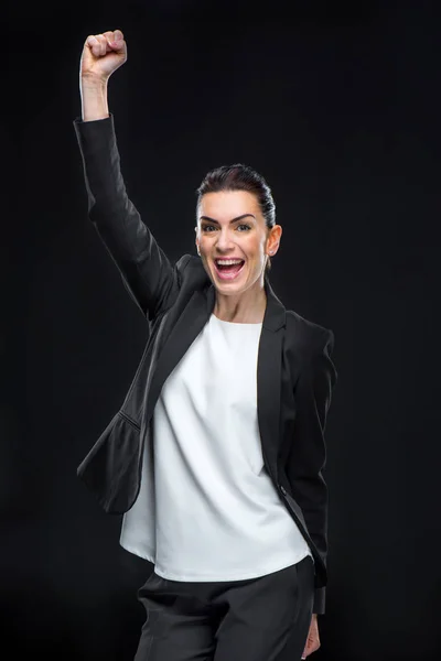 Attractive businesswoman gesturing — Stock Photo