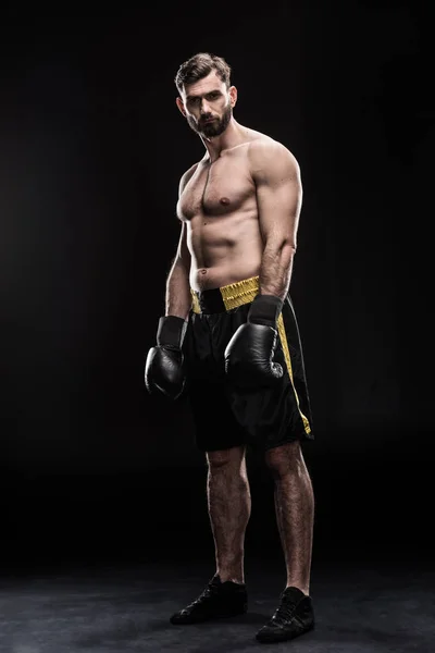 Deportista en guantes de boxeo - foto de stock