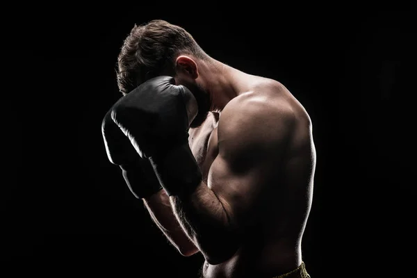 Sportivo in guanti da boxe — Foto stock