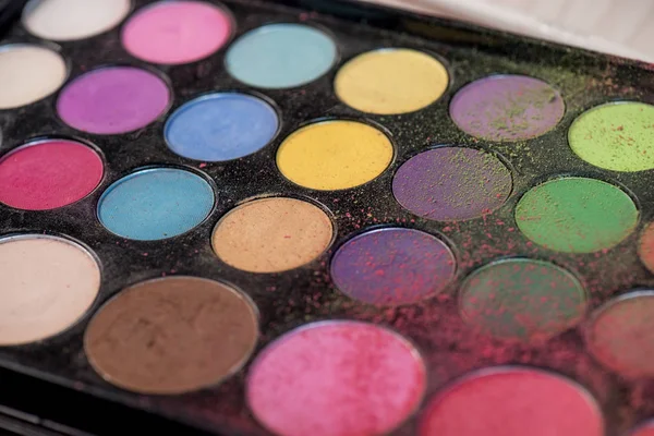 Palette of colorful eyeshadows — Stock Photo