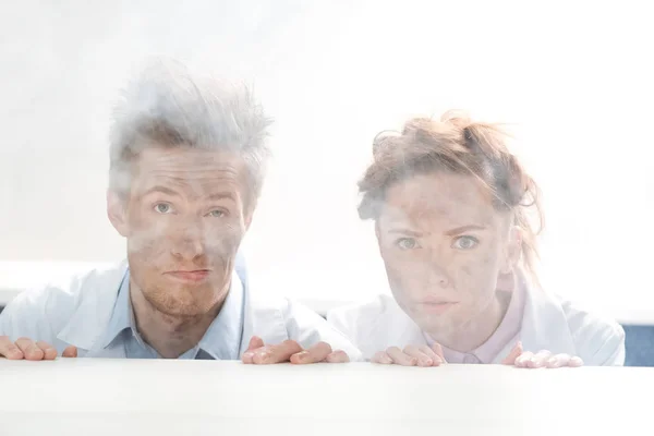 Scientists after experiment in lab — Stock Photo