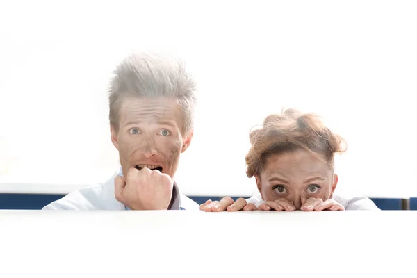 Scientists after experiment in lab — Stock Photo