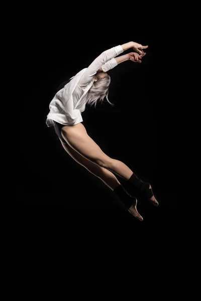 Dancing woman in bodysuit — Stock Photo