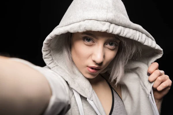 Woman in sports clothing — Stock Photo