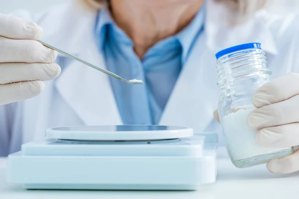 Scientist working with reagents — Stock Photo