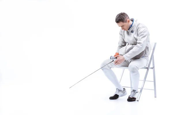 Young man professional fencer — Stock Photo