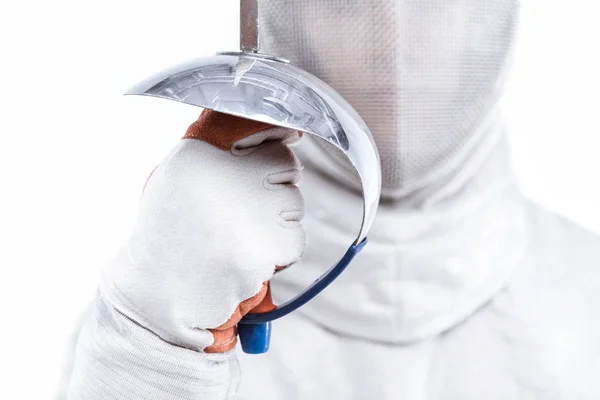 Young man fencing — Stock Photo