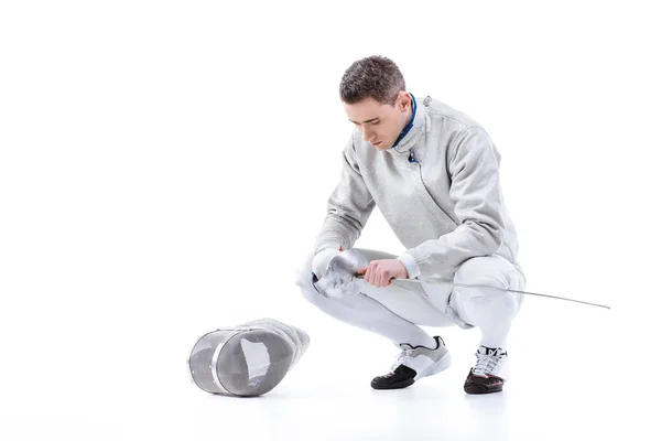 Young man professional fencer — Stock Photo