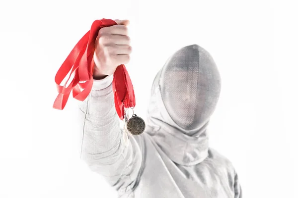 Professional fencer with medal — Stock Photo