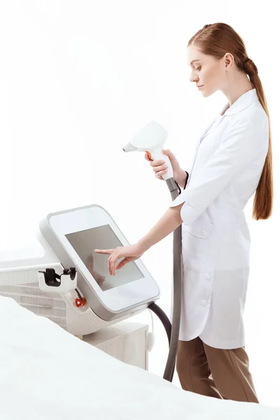 Macchina di depilazione laser donna . — Foto stock