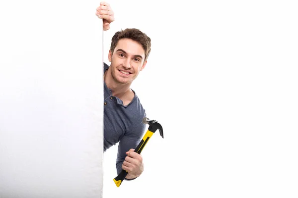 Man holding hammer — Stock Photo